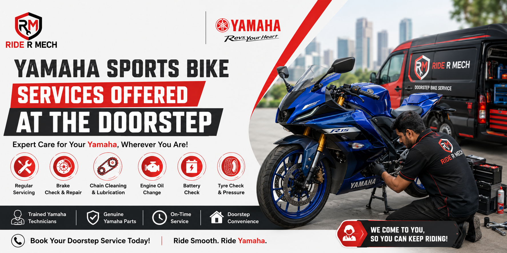 Yamaha Sports Bike Services Offered at the Doorstep